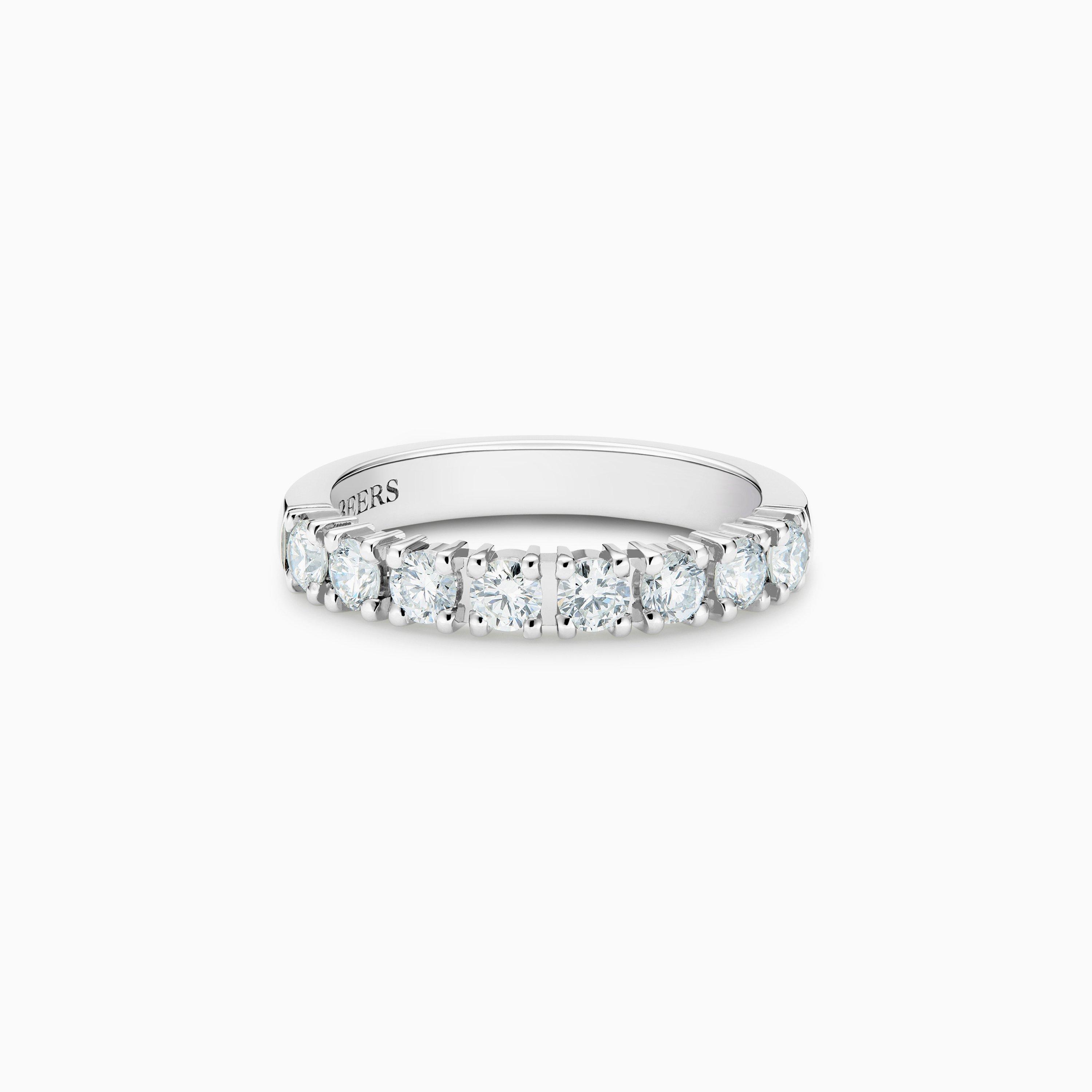 DB Classic half eternity band in platinum, image 1