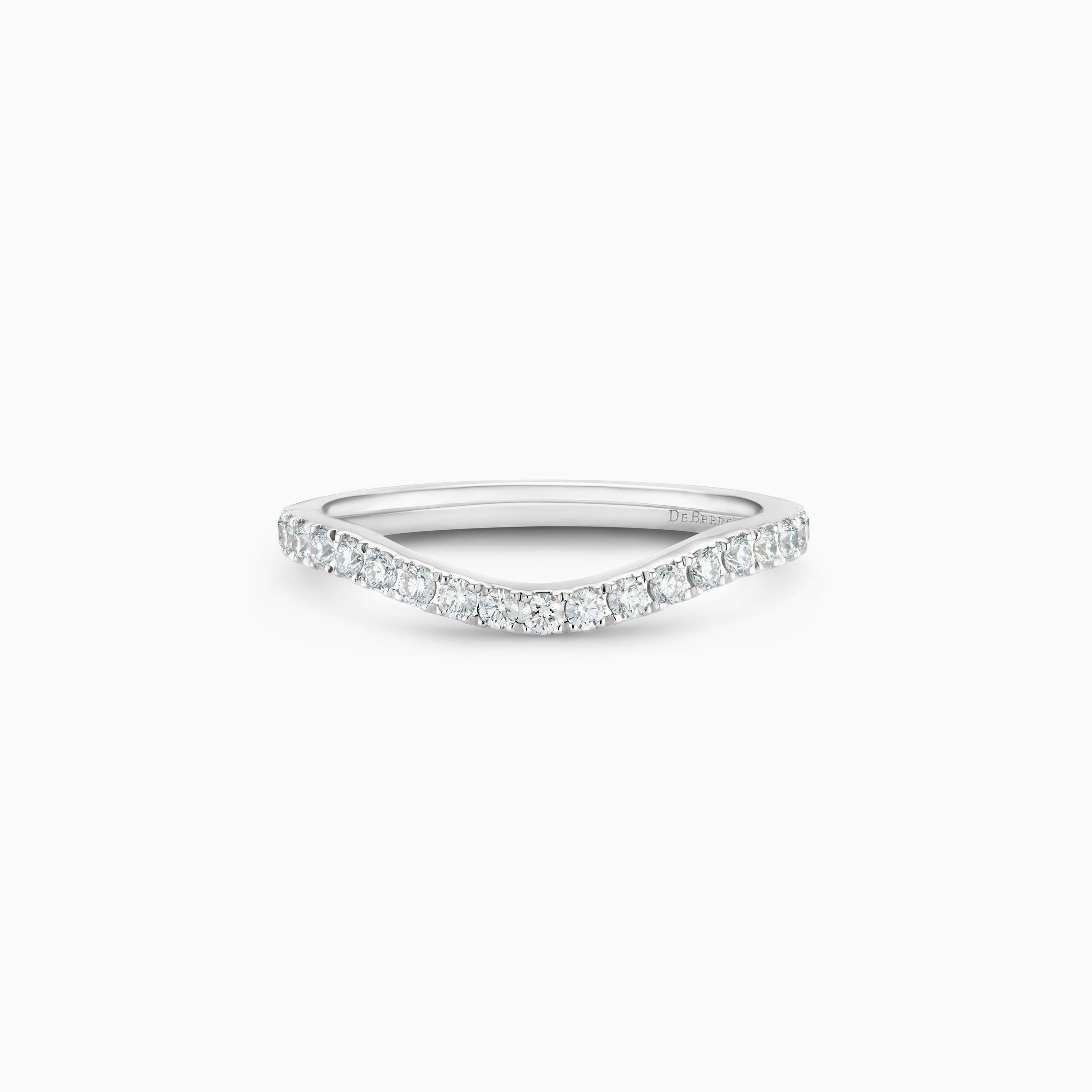 DB Classic half eternity shaped band in platinum, image 1