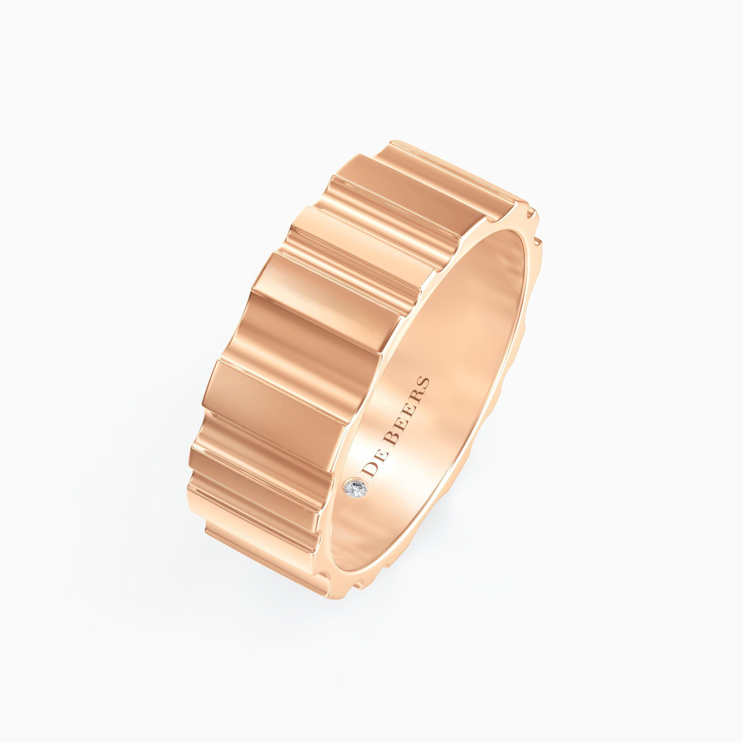 De Beers RVL Band Ring in Rose Gold, image 2